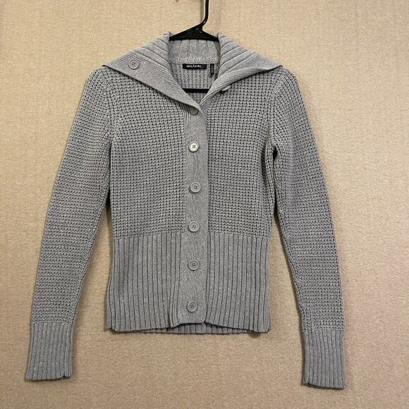 Daisy Fuentes Cardigan Sweater Women's Small Gray Button Closure - Picture 1 of 12